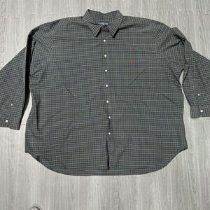 Polo Ralph Lauren Shirt Mens 4XB Big Multicolor Plaid‎ Classic Fit Button Down